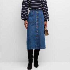 Frame Denim Blue Button-Front Skirt